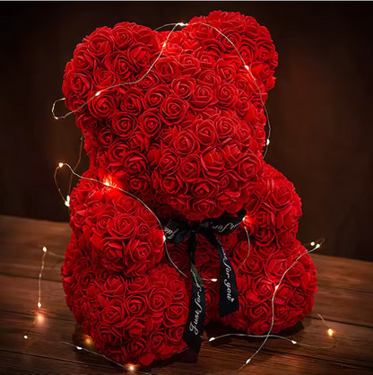 Ours en Peluche et Rose Éternelle